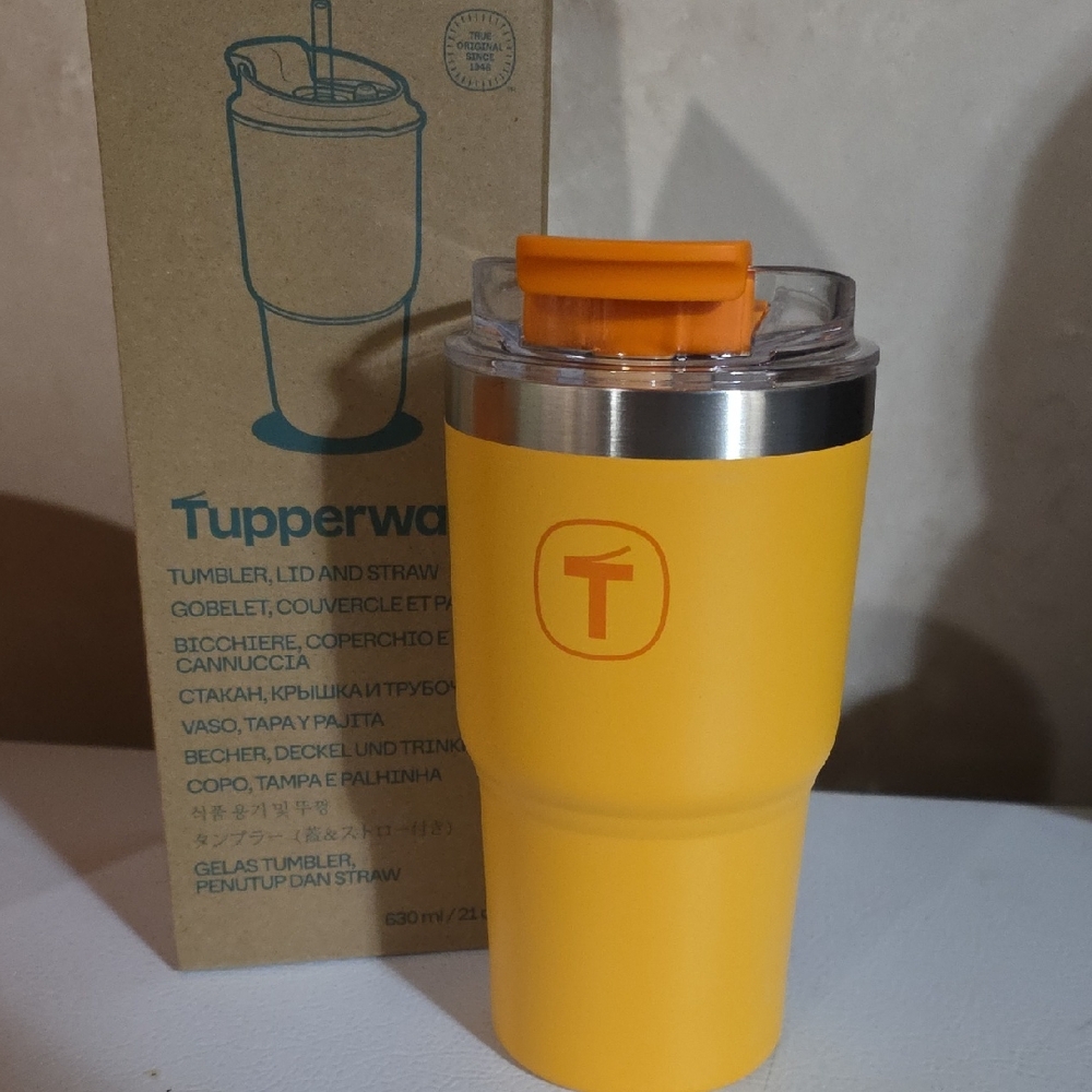 Tupperware Vibrant Orange Travel Tumbler